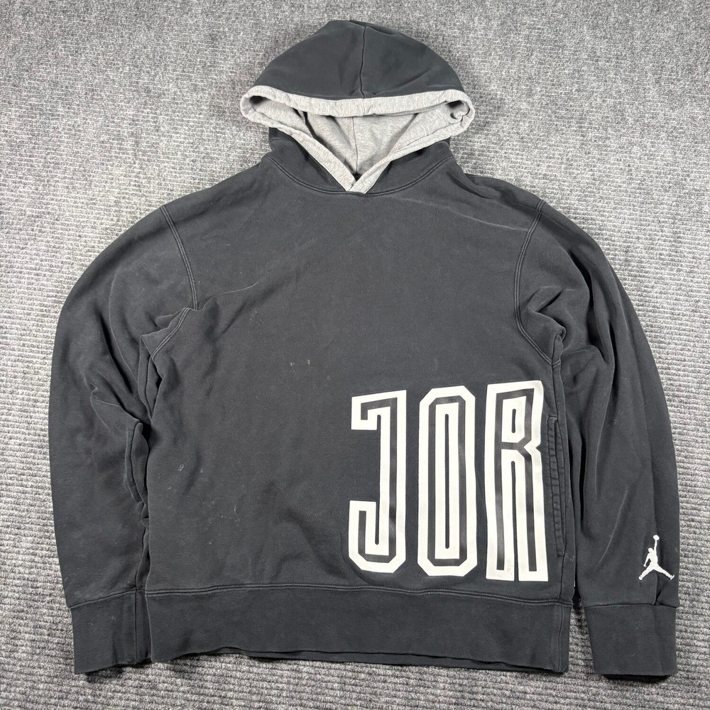 Jordan Hoodie Mens Small Black Good Graphic Pullover Jumpman Logo Y2K Sportswear
